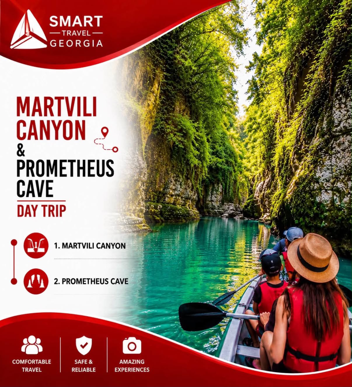 Martvili canyon and Prometheus cave day trip poster